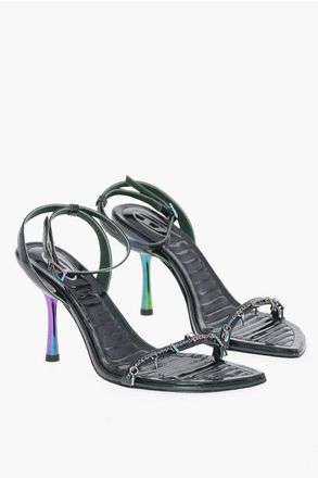 Diesel Leather Ankle-Strap Sandals D-VINA with Iridescent Heel and size 39