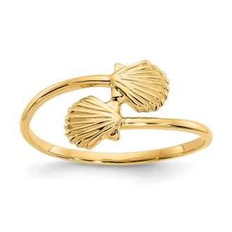 Diamond2Deal 14k Yellow Gold Polished Shells Ring