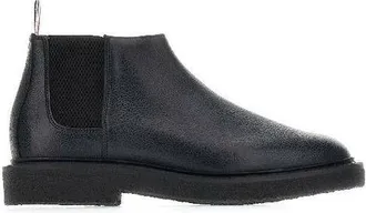 Thom Browne Pebble Grain Leather Crepe Sole Mid Top Chelsea Boots