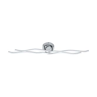 Loops Wall Flush Ceiling Light Colour Chrome Shade White Plastic Bulb LED 40W Incl