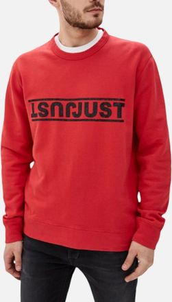 Just Cavalli Mens JUST CAVALLI S01GU0031 Mens Sweatshirt Printed Crew Neck Casual Pullover Jumper - Red - Size: 38