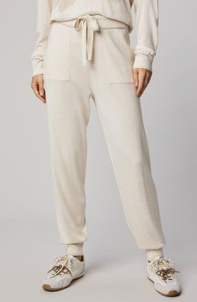 Splendid All the Love Tipped Knit Joggers in Pale Oak Heather Ivory at Nordstrom, Size Medium