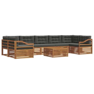 vidaXL Conjunto De Sof&aacute;s De Exterior 8 Uds. Natural Y Antracita Vidaxl