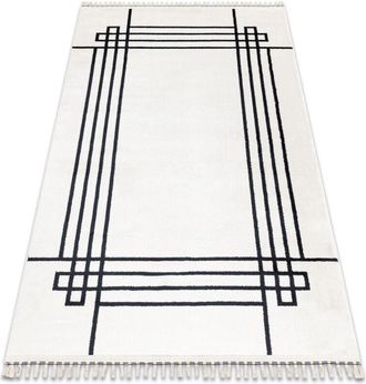 RugsX Rugsx - Alfombra Amour 53096c Crema - Marco, L&iacute;neas Moderno, Elegante Beige 78x300 Cm