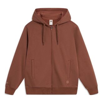 Li-Ning Chinese Color Full Zip Hooded Jacket Brown AWDT967-5
