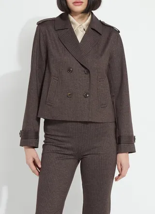 Lyss&eacute; Thora Ponte Double-Breasted Crop Trench