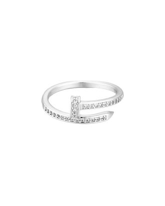 Adornia Adornia Silver Plated Cz Nail Ring