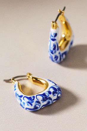 Anthropologie Ana Lusia Dakota Marble Hoop Earrings