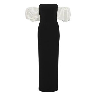 Rotate ROTATE Birger Christensen, Maxi Dresses, female, Black, Size: M Maxi Puff Sleeve Dress