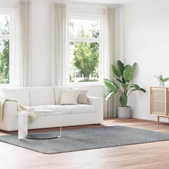 Berkfield Home Shaggy Rug High Pile NAVARRA Silver Grey 200x290 cm Polyester | Size: Medium