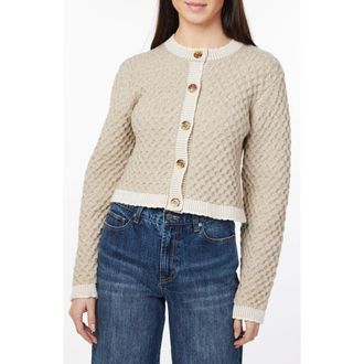 Habitual Crewneck Crop Cardigan in Oatmeal Heather Combo at Nordstrom, Size Medium
