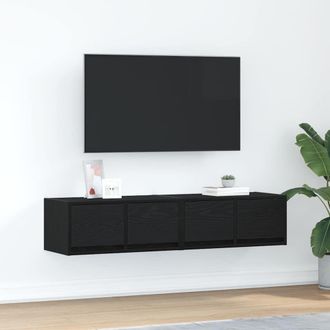 Berkfield Home TV Cabinets 2 pcs Black Oak 60x31x25.5 cm Engineered Wood