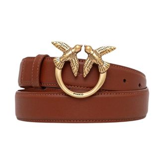 Pinko Pinko - Love Berry Belt - Dames - Accessoires - Bruin - Maat: XS Leer