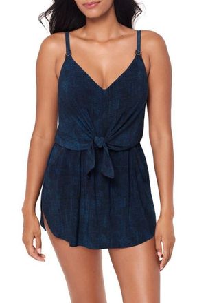 Magic Suit By Miraclesuit Billie Jean Kami Skirted One-Piece Swimsuit in Denim Blue at Nordstrom, Size 6