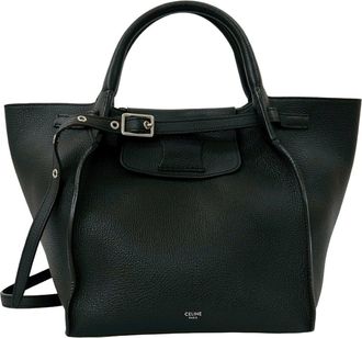 Celine Black Leather Handbag Shoulder Bag Tote Bag (Pre-Owned)