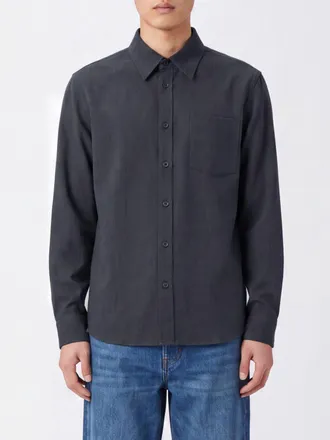 A.P.C. A. P.C. Giacca a camicia in misto lana grigio con tasche a toppa