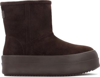 Kazar bruine snowboots op een dikke zool met schapenwollen isolatie - Dames - Winterlaarzen - Bruin - 35 EU - Wol - Schoenen