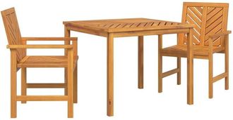 vidaXL Vidaxl - Conjunto De Comedor De Jard&iacute;n 3 Pcs Marr&oacute;n 90 X 90 X 74 Cm