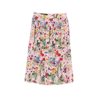 Gucci Flora-print Pleated Midi Skirt
