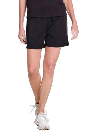 Multiples Drawstring Elastic Waist Pull-On Short In Black
