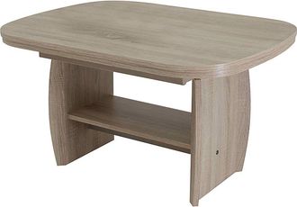 Hela home24 Modoform Couchtisch Josi Spanplatte Eiche Sonoma Dekor Modern Höhenverstellbar/Ausziehbar 90x52x68 cm (BxHxT)