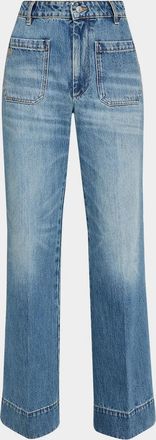 Victoria Beckham Alina Front-Pocket Wide-Leg Jeans