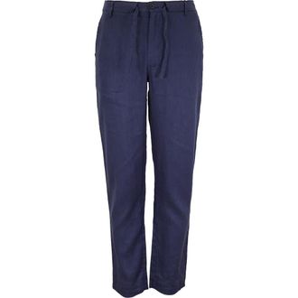 Lords of Harlech Solid Linen Drawstring Pant in Navy at Nordstrom, Size Xx-Large X 32