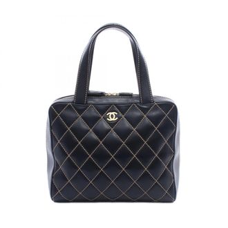 Chanel Black Leather Handbag Tote Bag (Pre-Owned)