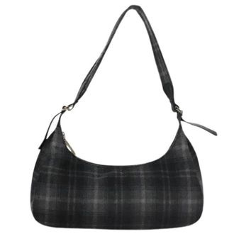 Ferragamo Pre-owned Shoulder Bags, female, Gray, Size: ONE SIZE Pre-owned Wool Shoulder Bag