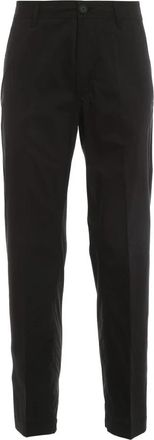 Versace Jeans Couture Zwarte Katoenen Poplin Relaxte Broek - Heren - Nette broeken - Zwart - XL - Katoen - Broeken