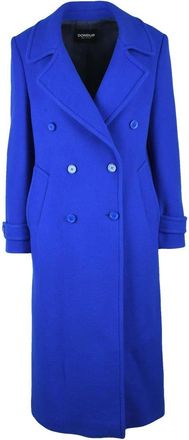 Dondup Long Double-Breasted Coat Cashmere - Royal Blue