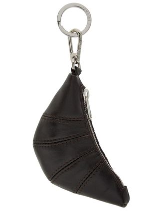 Christophe Lemaire Croissant Mini Leather bag Charm - Chocolate - One Size