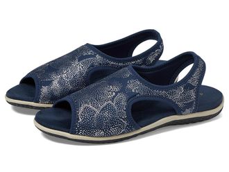 David Tate Freestep Womens Sandals Navy : 10 WW (EE), Rubber/Suede