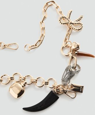 Mango Collana maxi ciondoli combinati oro - Donna - Taglia unica - MANGO