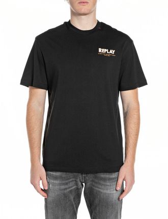 Replay T-Shirt REPLAY, Herren, Gr. XXL, schwarz, Jersey, Obermaterial: 100% Baumwolle, bedruckt, regular fit h&uuml;ftbedeckend, Rundhals, abgesteppte Kante, Shir