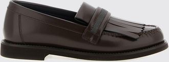 Brunello Cucinelli Mocassino Brunello Cucinelli in pelle spazzolata con monile