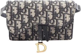 Dior Pre-owned Saddle Oblique Jacquard heuptas - Dames - Vintage Heuptassen - Beige - ONE Size - Leer - Vintage