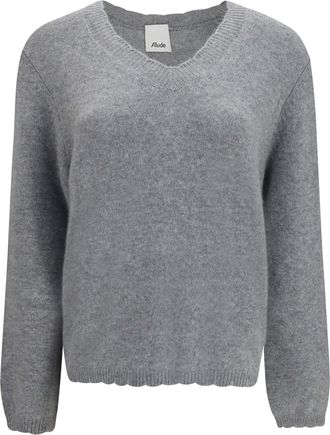 Allude Superfine Cashmere Sweater - Gray