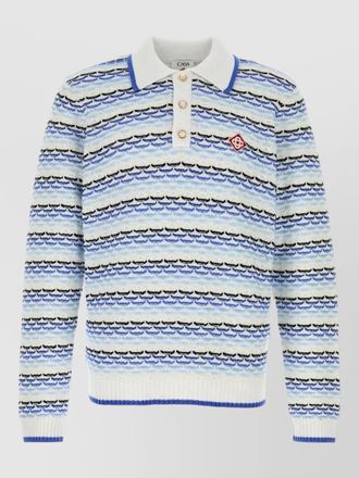 Casablanca cotton polo shirt embroidered contrast collar