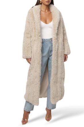 JLUXLABEL Manhattan Faux Fur Coat in Beige at Nordstrom, Size X-Large