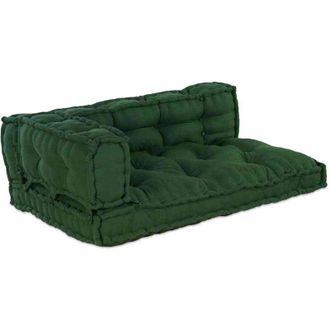 vidaXL Coj&iacute;n Para Sof&aacute; Pallet 3 Pcs Verde Tela Vidaxl