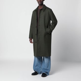 Schneiders Alexander long green wool coat