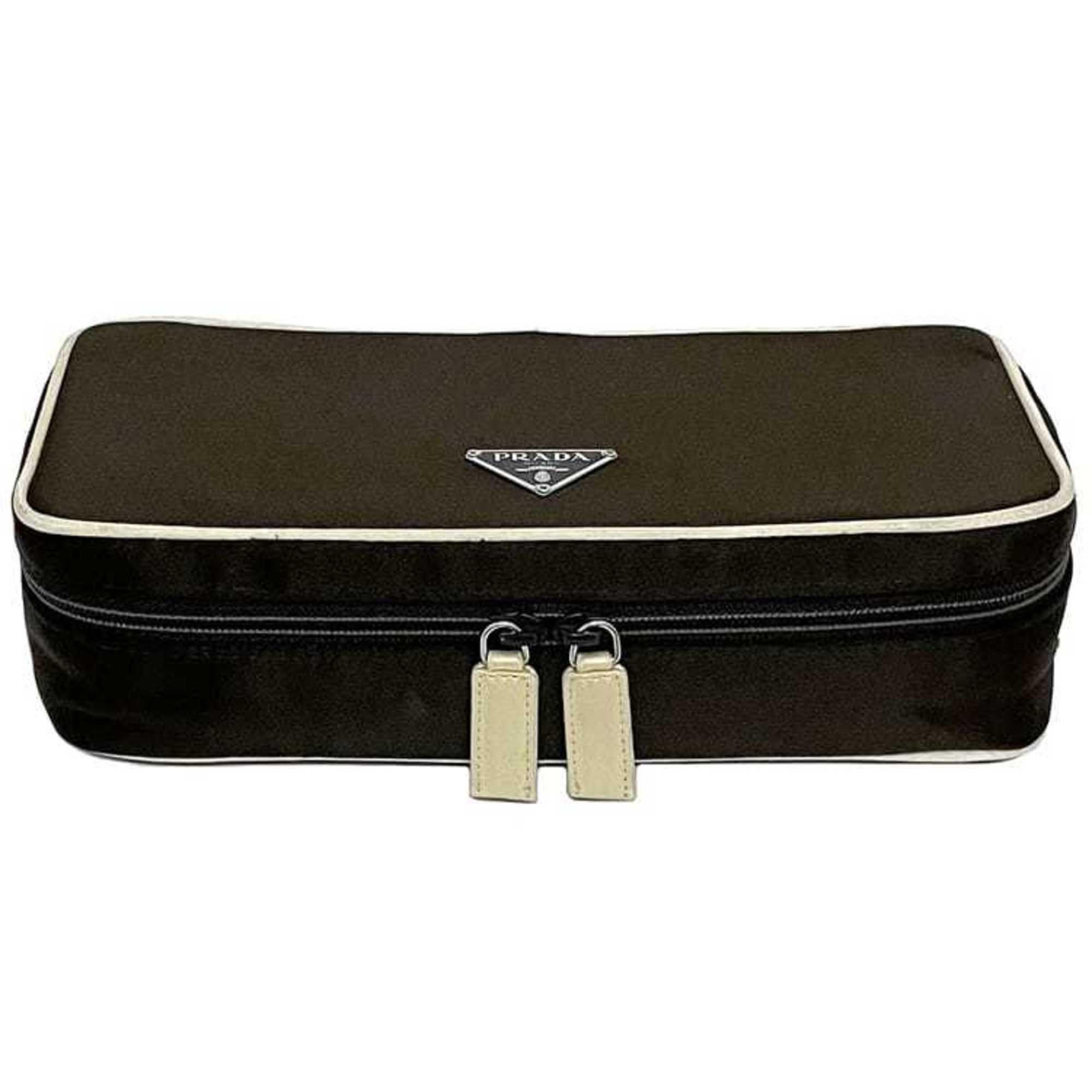 Prada Womens Two-Tone Leather Bracelet | Size Small