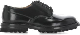 Churchs Zwarte Leren Veterschoenen - Heren - Veterschoenen - Zwart - 41 EU - Schoenen