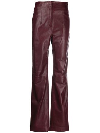 Alberta Ferretti high-waist flared leather trousers - women - Sheepskin/Acetate/Polyester - 46