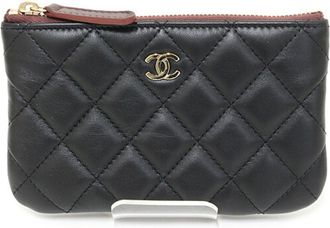 Chanel Black Leather Coin Purse/Coin Case (Pre-Owned)