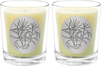 Qualitas Ginger Glass Two Scented Beeswax Candle Set