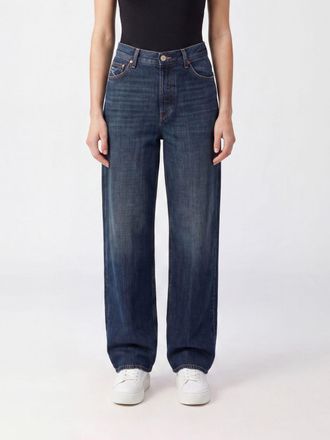 Dondup Jeans Dakota wide leg in denim di cotone a vita alta