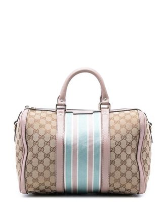 Gucci 2016-2025 Medium GG Canvas Web Joy Boston Bag satchel - Brown