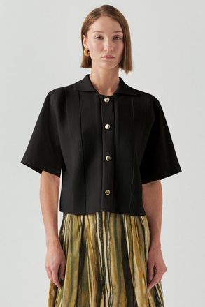Exquise Marilyn Short Sleeve Shirt in Black at Nordstrom, Size X-Small